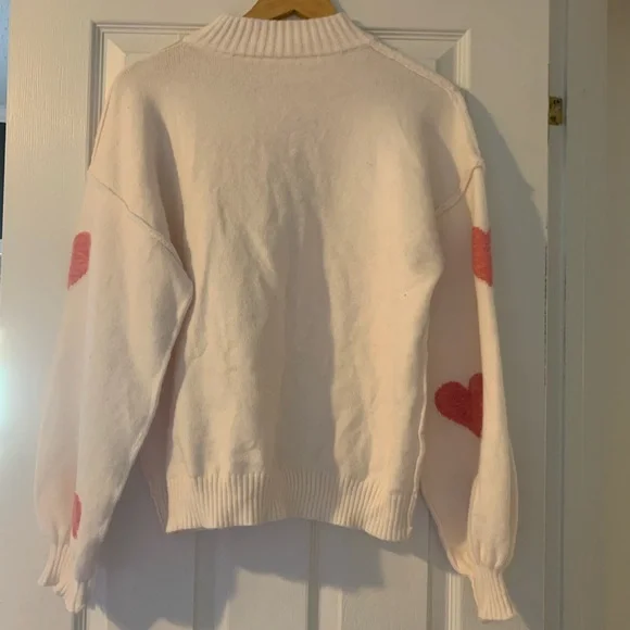 Soft Heart Print Sweater - Picture 2 of 3
